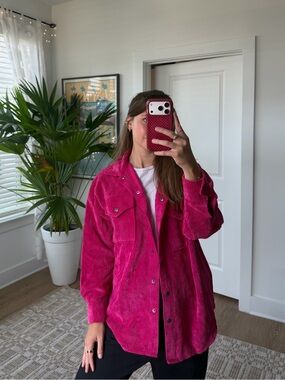 wild fable Hot Pink Corduroy Shacket